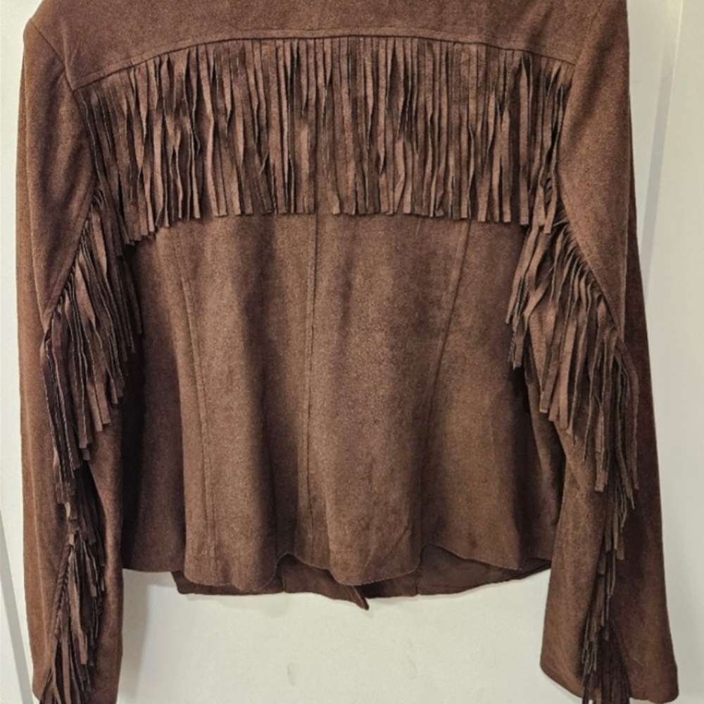 Lane Bryant Fringe Jacket NWT $120 MSRP. Brown. Open front - Picture 11 of 11